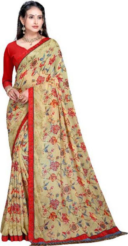 Floral Print Assam Silk Pure Silk Saree  (Multicolor)