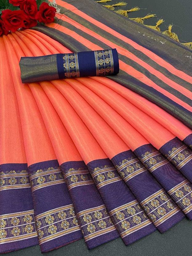 Self Design, Woven Kovai Silk Blend Saree  (Pink)