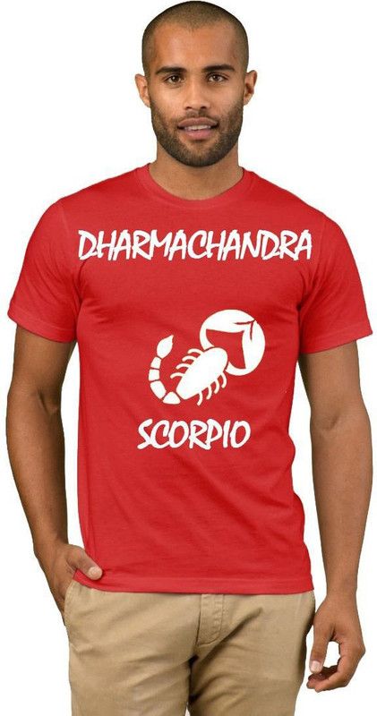 Dharmachandra Zodiac Scorpio Style Fashion V10 Men Printed Round Neck Cotton Blend Red T-Shirt