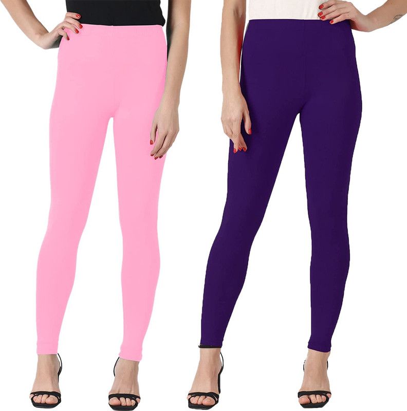 SAGEVI Ankle Length Winter Wear Legging  (Pink, Solid)