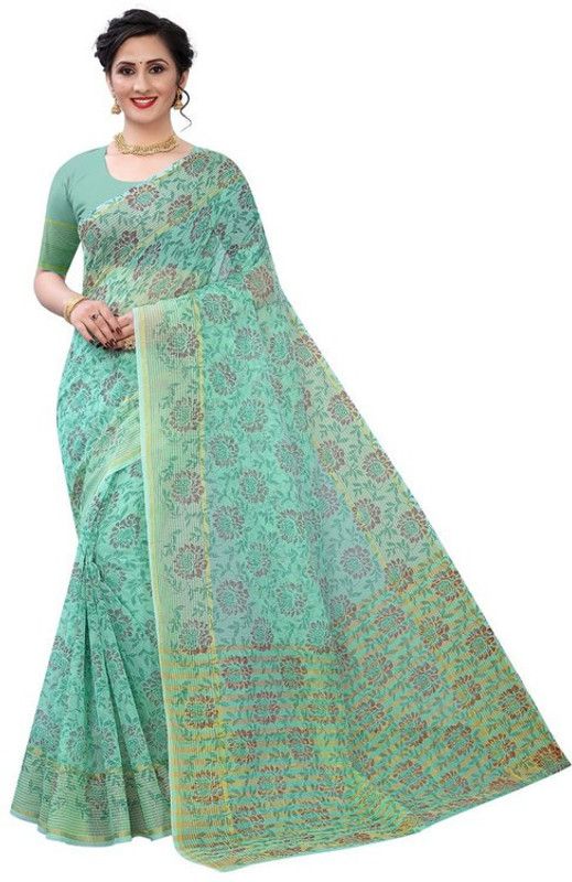 Woven Bollywood Net Saree  (Multicolor)