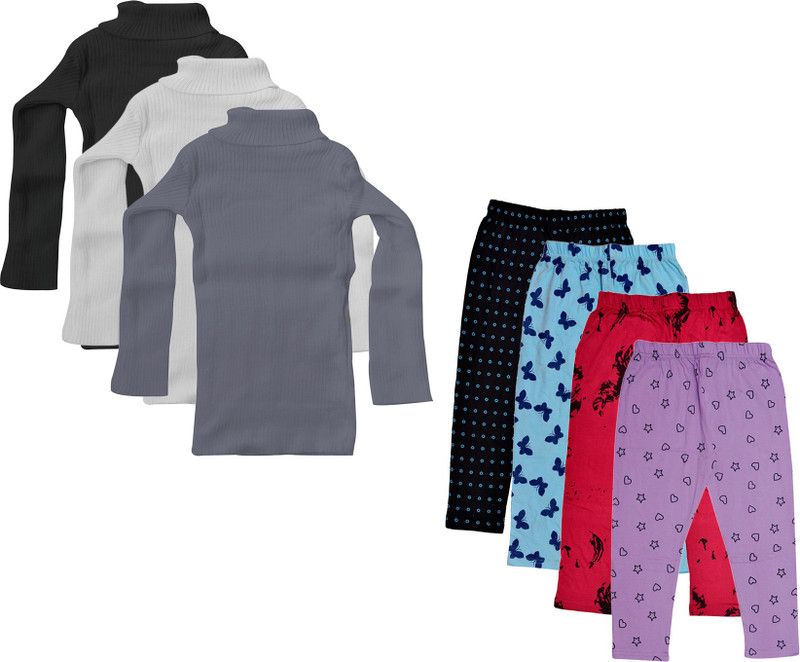 Girls Casual Sweater Capri  (Multicolor)