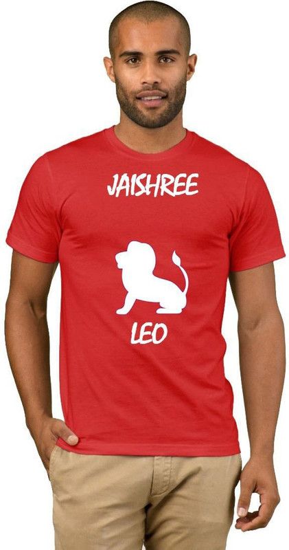 Jaishree Zodiac Leo Style Fashion V07 Men Printed Round Neck Cotton Blend Red T-Shirt