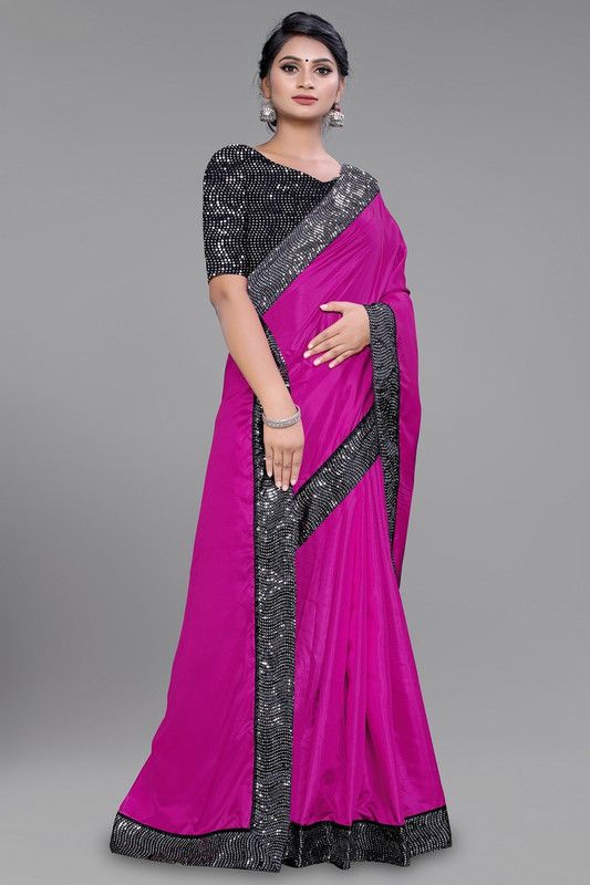 Rajkot Silk Blend Saree  (Pink)