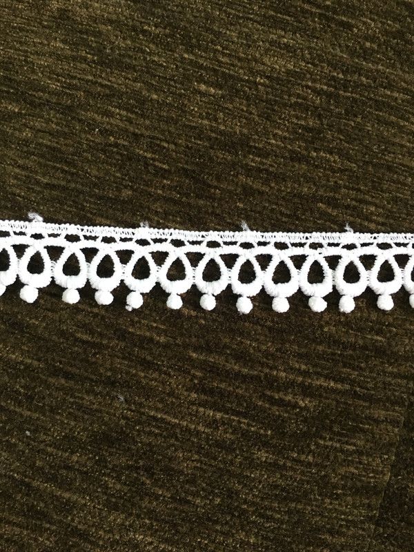 Dasync white crochet 9cm length and 2cm width croshia crosia Lace Cotton Blend Saree Falls  (White)