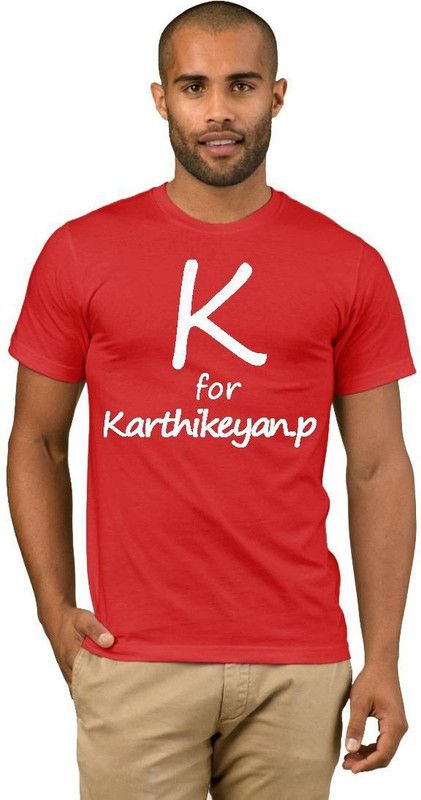 Karthikeyan.p College Stylish 29 Men Printed Round Neck Cotton Blend Red T-Shirt