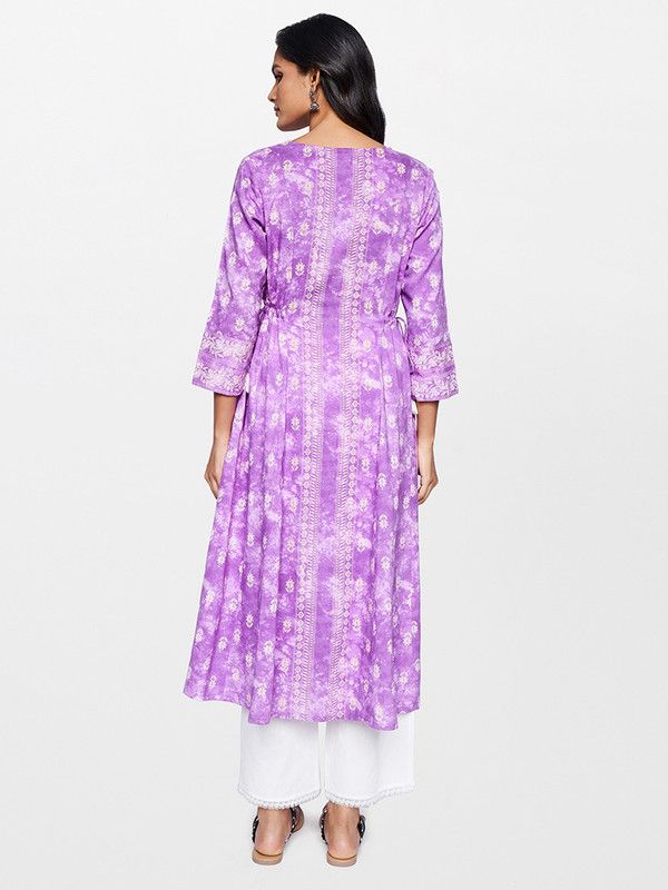 Women Washed Viscose Rayon Ethnic Dress  (Pink)