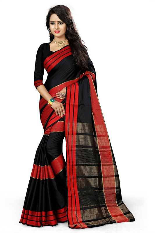 Woven Chanderi Art Silk Saree  (Multicolor)