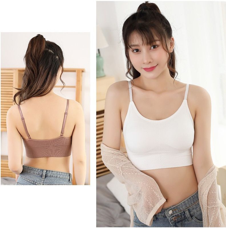 Pack of 2 Women Cami Bra Heavily Padded Bra  (Brown, White)