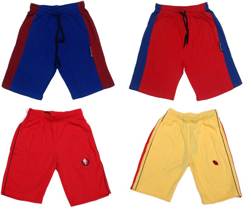 Short For Boys & Girls Casual Solid Pure Cotton  (Multicolor, Pack of 4)