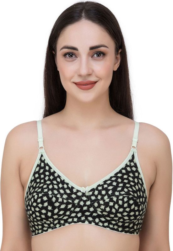 Women Non Padded Bra  (Green, Black)