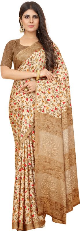 Self Design, Solid/Plain Mysore Silk Blend Saree  (Cream)