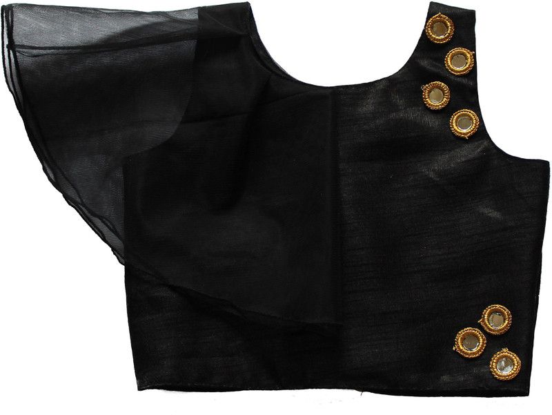 Barbie Girls Party Cotton Silk Fashion Sleeve Top  (Black, Pack of 1)