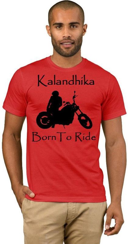Kalandhika Bike Rider Quotation V22 Men Printed Round Neck Cotton Blend Red, White T-Shirt