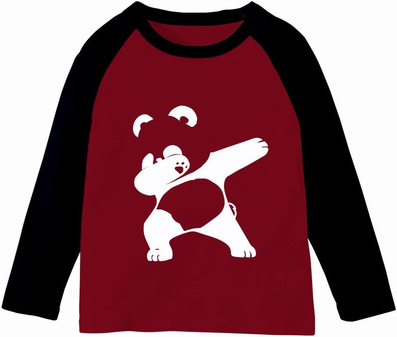 Boys & Girls Graphic Print Cotton Blend T Shirt  (Maroon, Pack of 1)