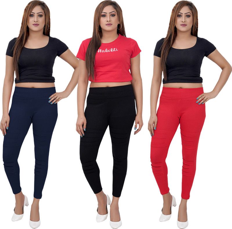 Phase of Trend Ankle Length Western Wear Legging  (Dark Blue, Black, Red, Solid)