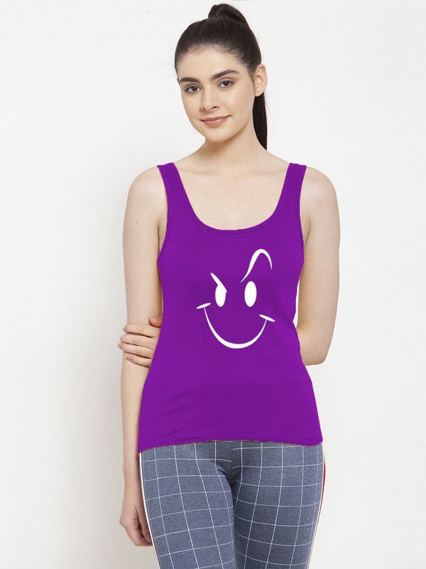 Casual Graphic Print Women Purple Top