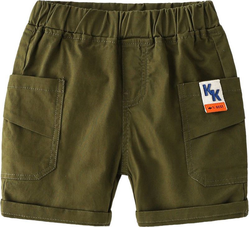 Short For Boys Casual Solid Cotton Linen Blend  (Green, Pack of 1)
