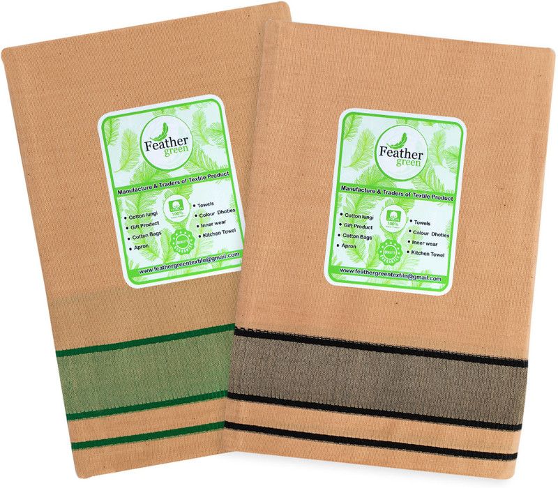 Feather Green Solid Multicolor Lungi