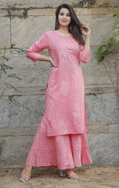 Men Viscose Rayon Kurta and Palazzo Set