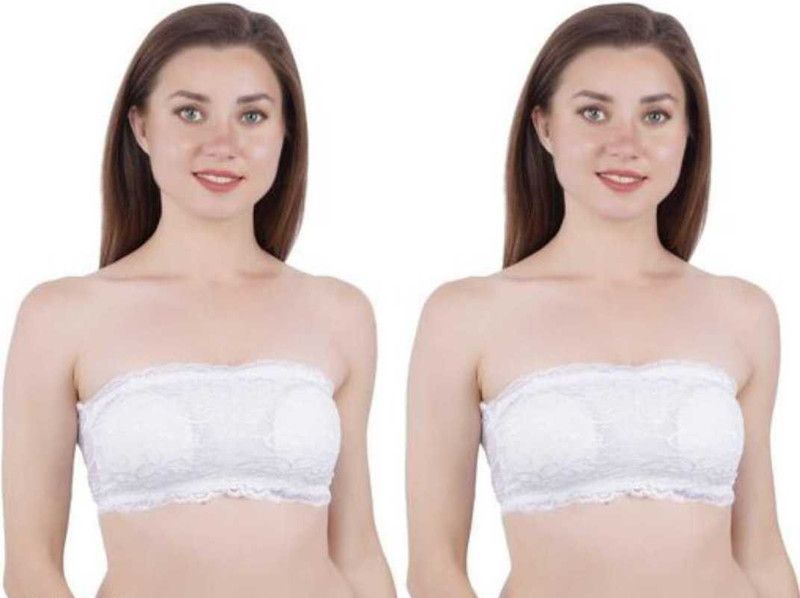 Pack of 2 Women Bralette Lightly Padded Bra  (White, White)