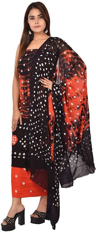 Unstitched Pure Cotton Salwar Suit Material Dyed