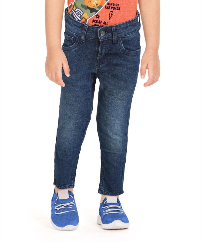 Boys Skinny Mid Rise Dark Blue Jeans