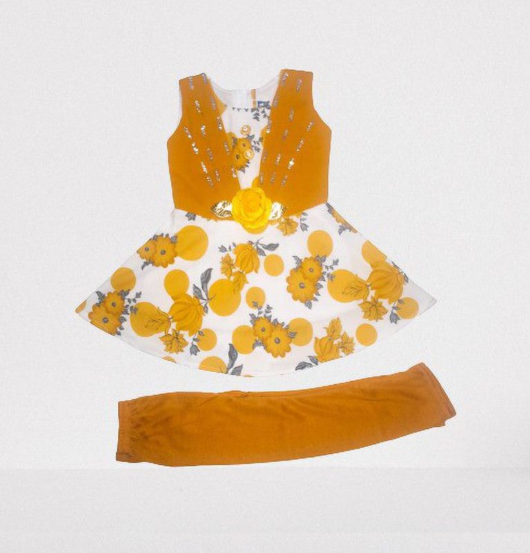 Baby Girls Casual Dress Legging  (Yellow)