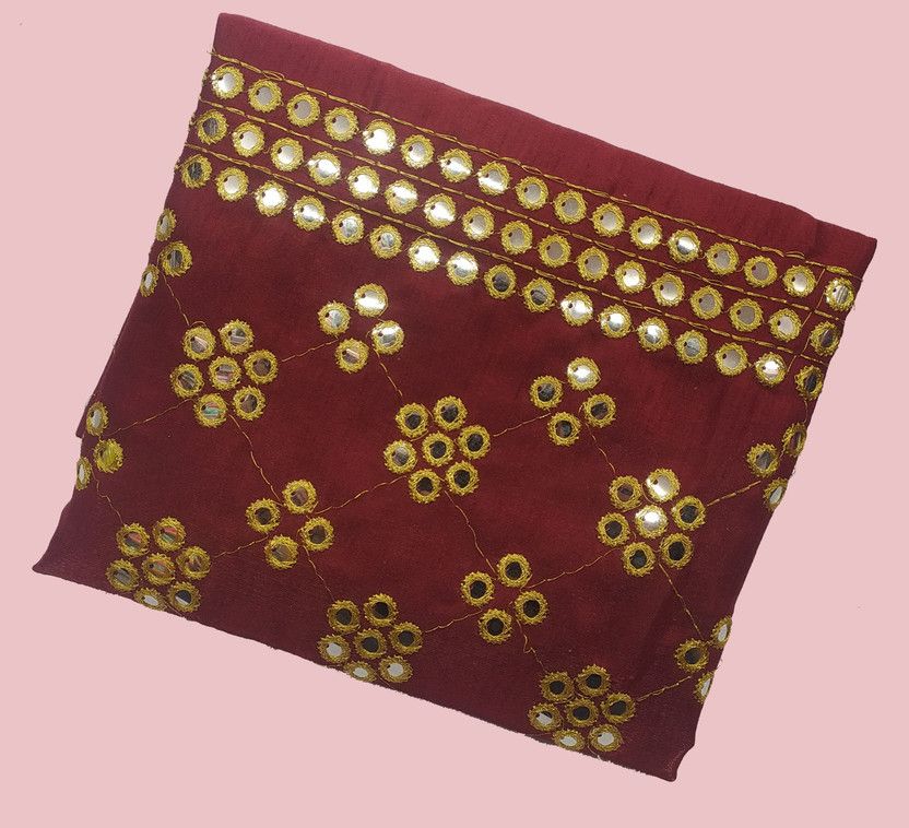 Unstitched Satin Blouse Material Embellished