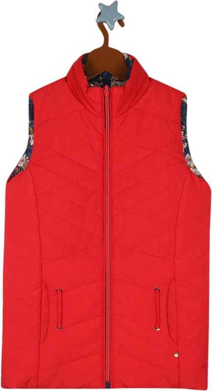 Girls Solid, Printed Casual Jacket