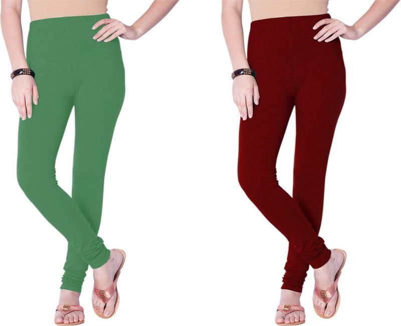 YIGIT Western Wear Legging  (Light Green, Brown, Solid)