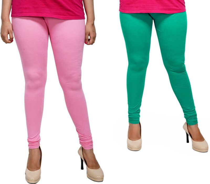 BARAKAT Churidar Ethnic Wear Legging  (Pink, Light Green, Solid)