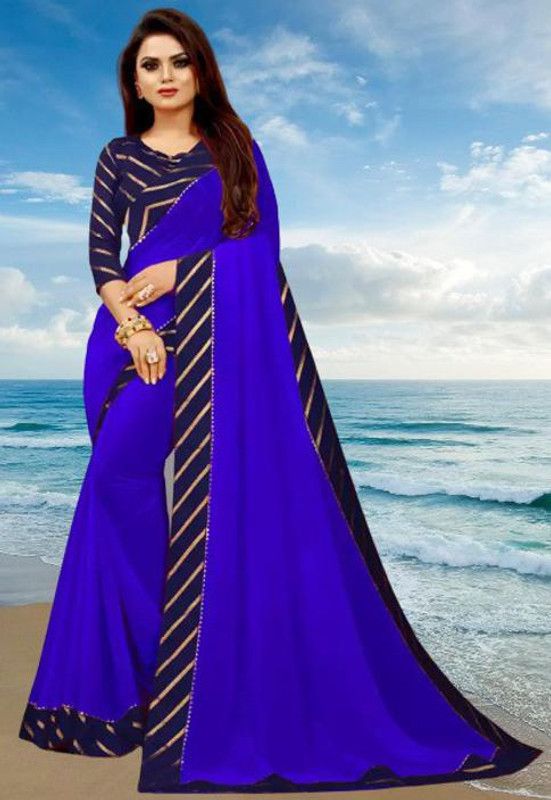 Gadwal Georgette Saree  (Blue)
