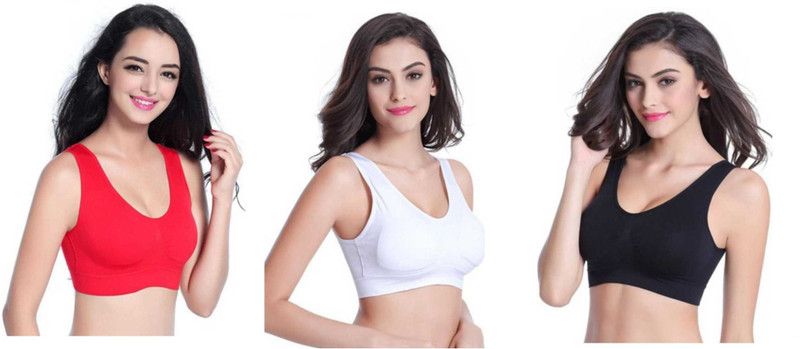 Pack of 3 Women Sports Non Padded Bra  (Red, White, Black)