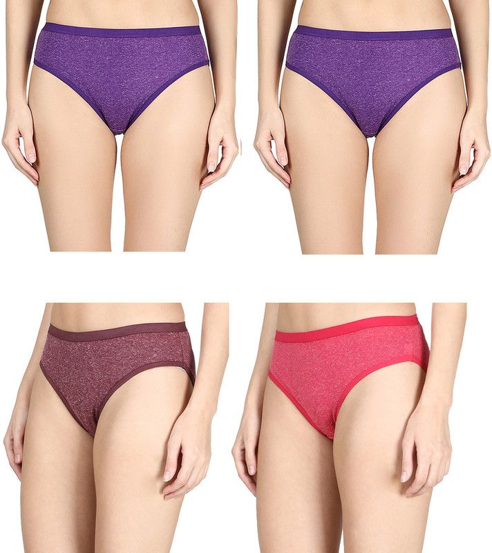 Pack of 4 Women Hipster Purple, Brown, Pink Panty