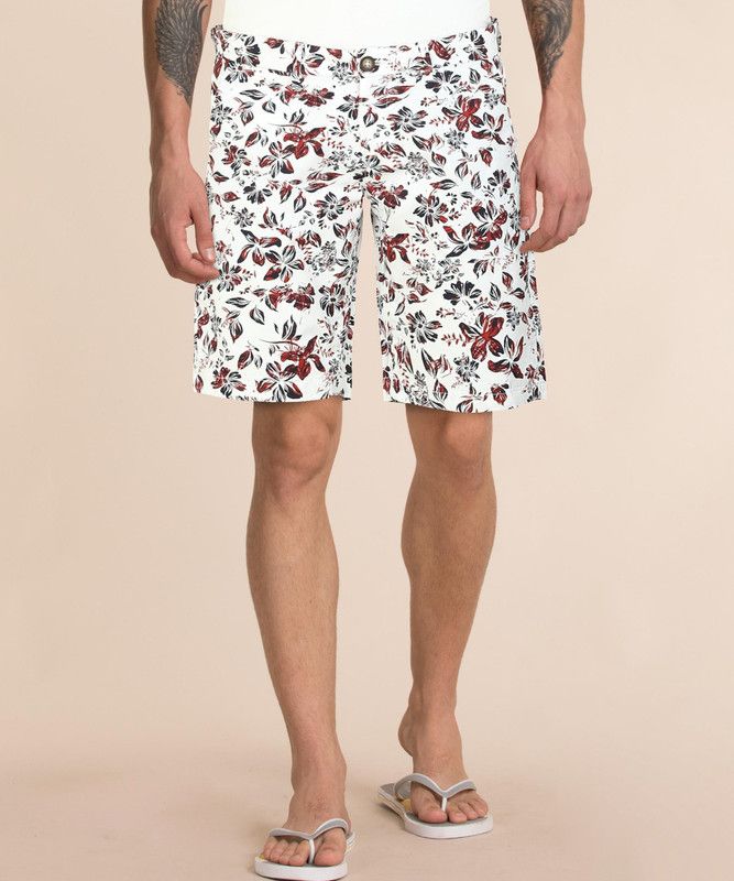 Floral Print Men Multicolor Chino Shorts
