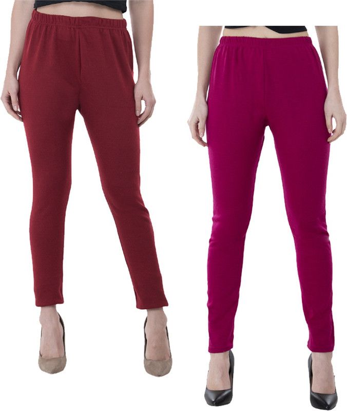 KAVYA Ankle Length Ethnic Wear Legging  (Purple, Maroon, Solid)