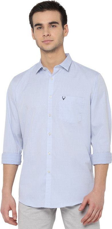 Men Slim Fit Solid, Checkered Spread Collar Casual Shirt