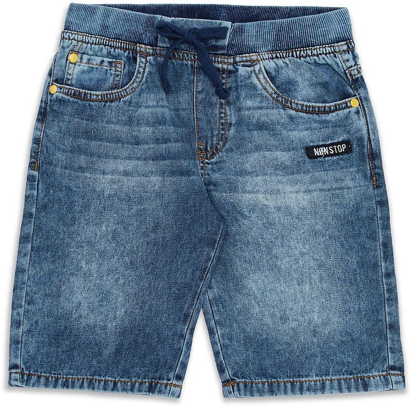 Short For Boys Casual Solid Cotton Lycra Blend  (Blue, Pack of 1)