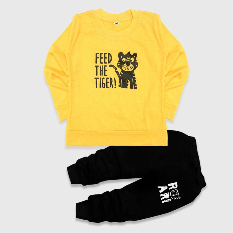 Baby Boys & Baby Girls Casual T-shirt Track Pants  (Yellow)