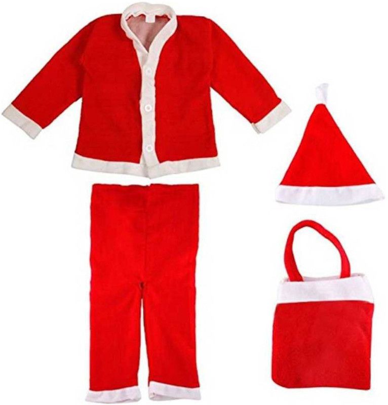 Baby Boys & Baby Girls Party(Festive) Jumpsuit Top, Dress, Pyjama, Cap  (Red)