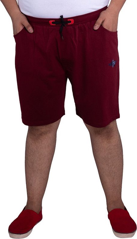 Solid Men Maroon Casual Shorts