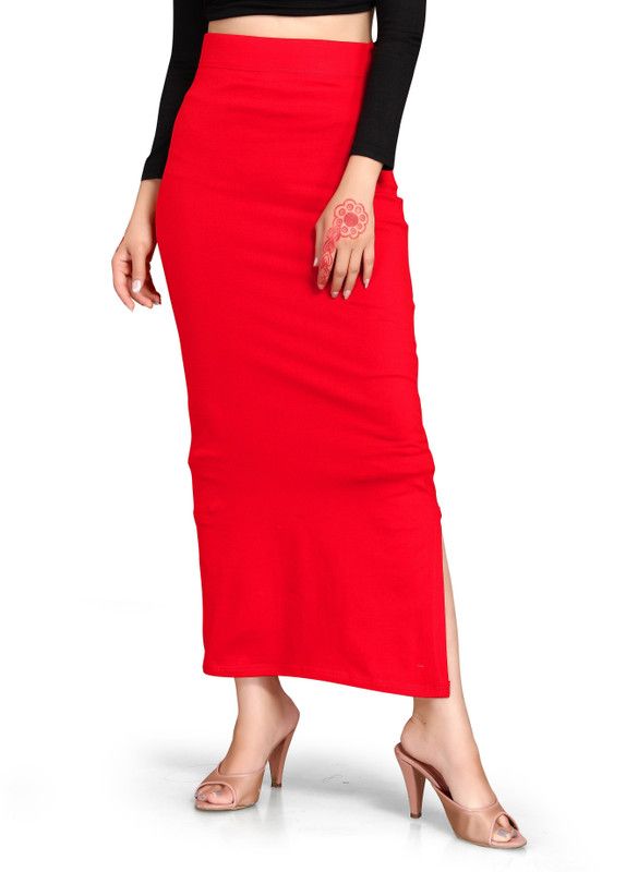 SCUBE DESIGNS SC_PC_3004_RED_E Polyester Petticoat  (L)