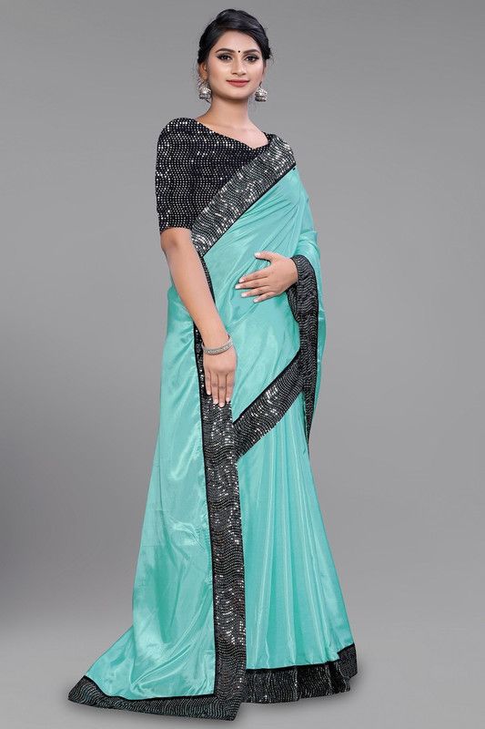 Rajkot Silk Blend Saree  (Blue)