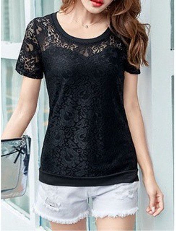 Casual Women Black Top