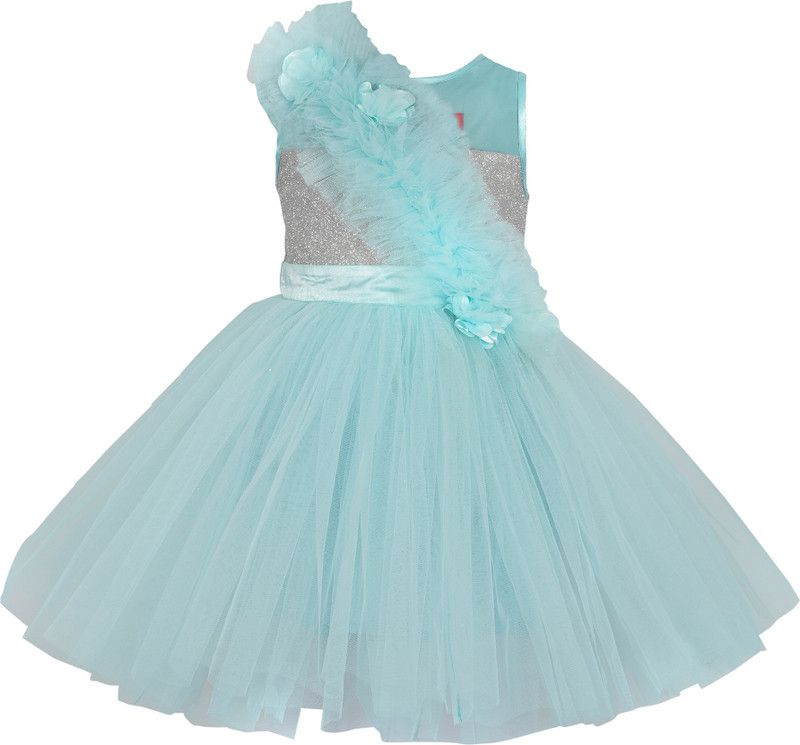 Barbie Girls Midi/Knee Length Party Dress  (Green, Sleeveless)