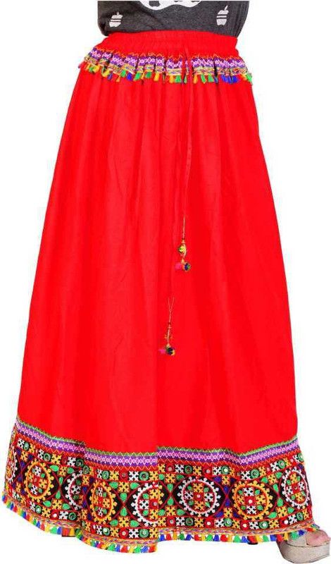 Women Embroidered A-line Dark Blue Skirt