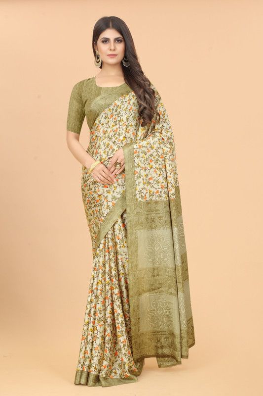 Woven Banarasi Jacquard, Cotton Silk Saree  (Multicolor)