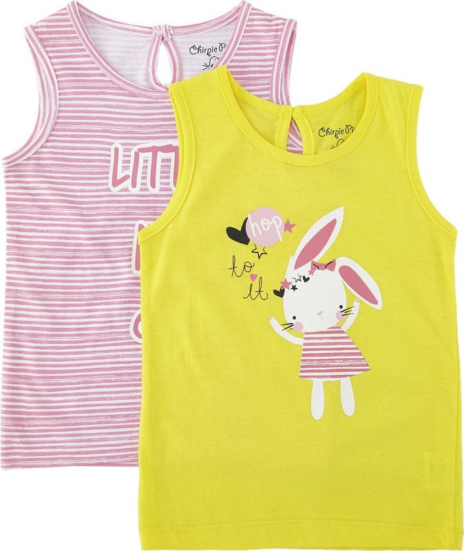 Vest For Girls Cotton Blend  (Pink, Pack of 2)