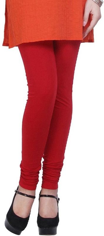 DIMPY GARMENTS Churidar Ethnic Wear Legging  (Red, Solid)
